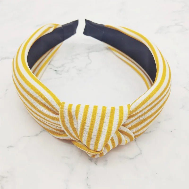Summer Stripe Print Knot Hair Bands for Women Washing Make Up Face Outdoor Beach  Version Bands Hair Accessories Female