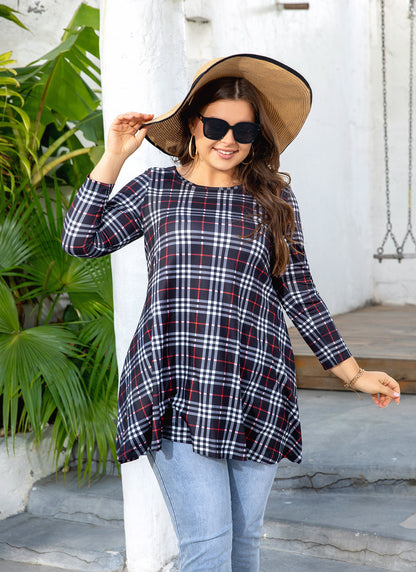 Womens Tops - Plus Size Tunics 3/4 Sleeve Loose Fit Dressy Casual Long Swing Flowy Lady Blouses Shirts Wear with Leggings Teals Blue Clothing A5 SATBC