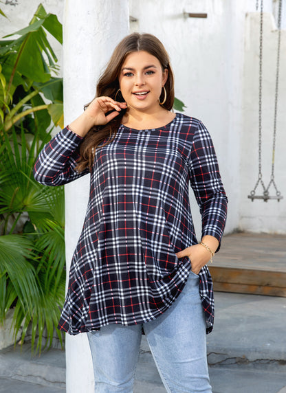 Womens Tops - Plus Size Tunics 3/4 Sleeve Loose Fit Dressy Casual Long Swing Flowy Lady Blouses Shirts Wear with Leggings Teals Blue Clothing A5 SATBC