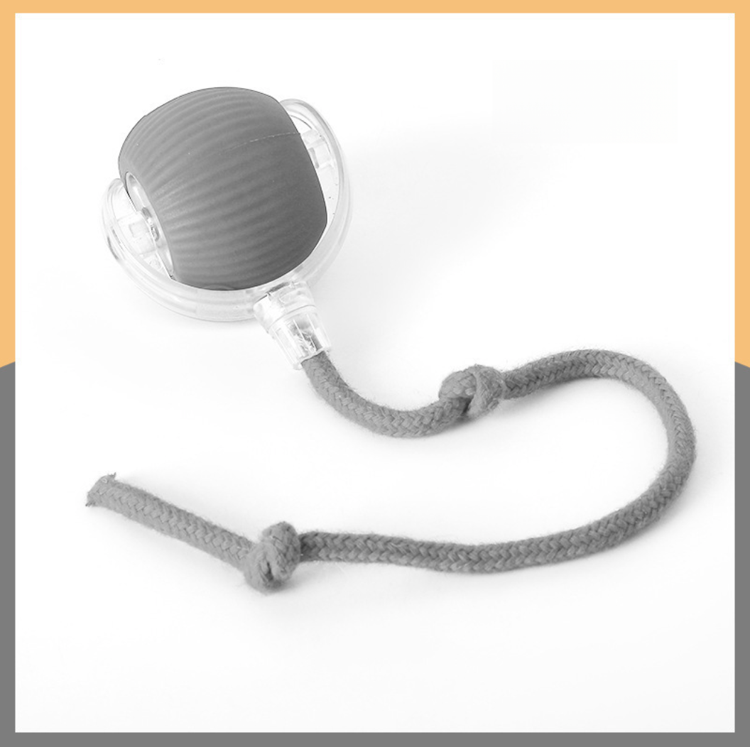 Electric Rolling Cat Ball Toy with Rope, Interactive Cat Teaser Toy