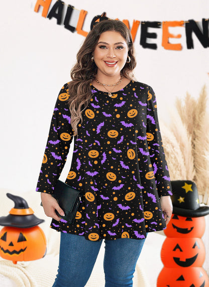 Womens Tops - Plus Size Tunics 3/4 Sleeve Loose Fit Dressy Casual Long Swing Flowy Lady Blouses Shirts Wear with Leggings Teals Blue Clothing A22 SATBD