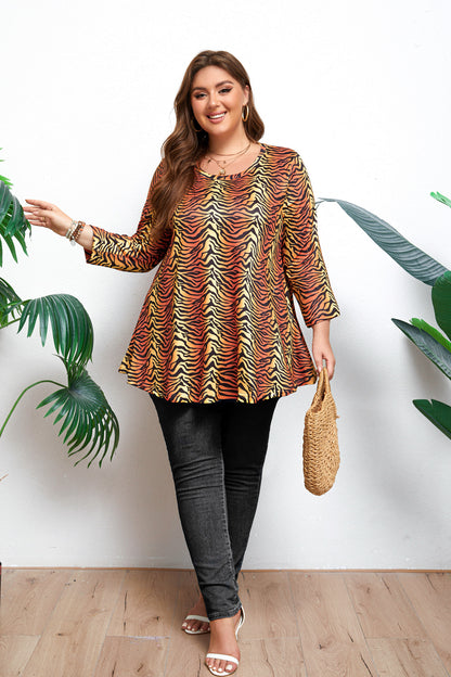 Womens Tops - Plus Size Tunics 3/4 Sleeve Loose Fit Dressy Casual Long Swing Flowy Lady Blouses Shirts Wear with Leggings Teals Blue Clothing A17 SATYS2
