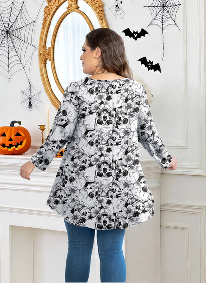 Womens Tops - Plus Size Tunics 3/4 Sleeve Loose Fit Dressy Casual Long Swing Flowy Lady Blouses Shirts Wear with Leggings Teals Blue Clothing A43 SATBWFS